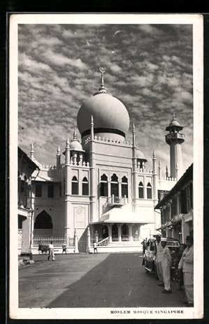 Ansichtskarte Singapore, Moslem Mosque, front view with entrance
