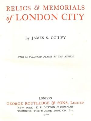 Seller image for Relics & Memorials of London City for sale by WeBuyBooks