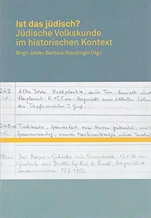 Seller image for Ist das jdisch? Jdische Volkskunde im historischen Kontext. for sale by PlanetderBuecher