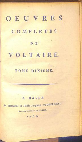 Imagen del vendedor de Oeuvres Completes de Voltaire. Tome Dixieme. a la venta por WeBuyBooks