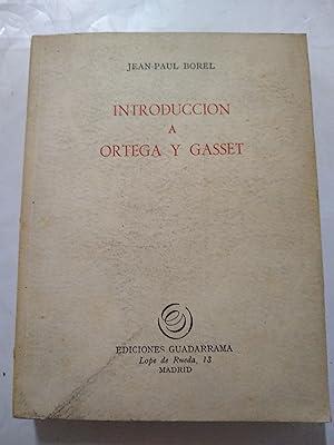 Seller image for Introduccion a Ortega y Gasset for sale by Libros nicos