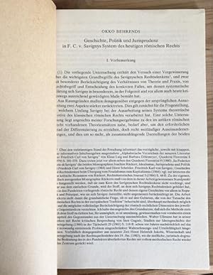 Immagine del venditore per Geschichte Politik und Jurisprudenz in F.C. Savignys System des heutigen rmischen Rechts. Mit handschriftlicher Gre von Verfasser. venduto da Treptower Buecherkabinett Inh. Schultz Volha