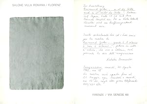 Imagen del vendedor de Raimund Gieke. ". questo  il silenzio e non  il silenzio" a la venta por Studio Bibliografico Marini