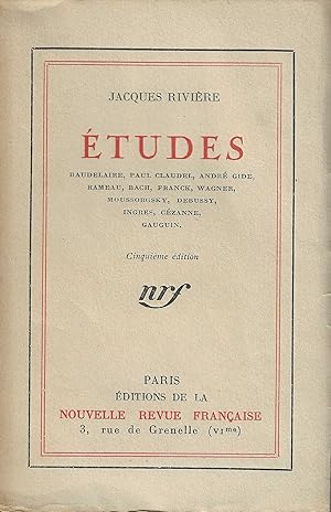 ETUDES - Baudelaire, Paul Claudel, André Gide, Rameau, Bach, Franck .