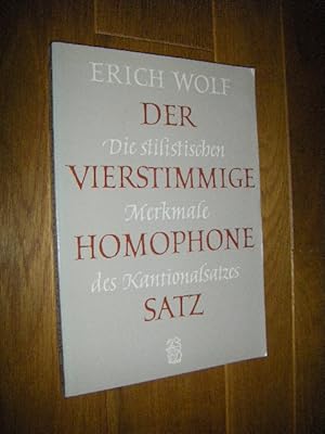 Bild des Verkufers fr Der vierstimmige Homophone Satz. Die stilistischen Merkmale des Kantionalsatzes zwischen 1590 und 1630 zum Verkauf von Versandantiquariat Rainer Kocherscheidt