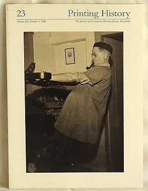 Immagine del venditore per Printing History 23 Volume XII, Number 1, 1990 venduto da Argyl Houser, Bookseller