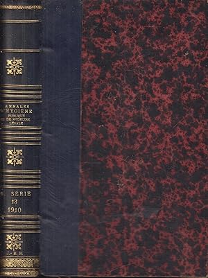 Imagen del vendedor de Annales d'Hygine Publique et de Mdecine Lgale quatrime srie tome XIII 1910 a la venta por PRISCA