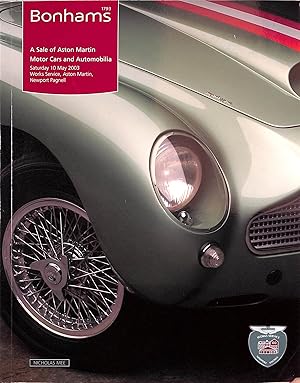 A Sale Of Aston Martin Motor Cars And Automobilia 2003 Bonhams