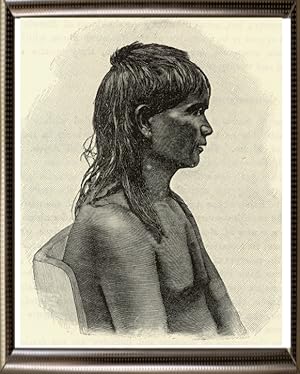 Orang Batta Man of North Sumatra, Indonesia,1800s Antique print