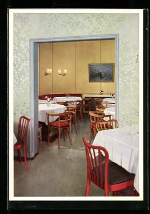 Bild des Verkufers fr Ansichtskarte Hamburg, Vegetarisches Gasthaus Gebr. Schubarth ber den Alsterarkaden, Innenansicht zum Verkauf von Bartko-Reher