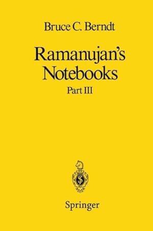 Seller image for Ramanujan's Notebooks : Part III for sale by GreatBookPricesUK