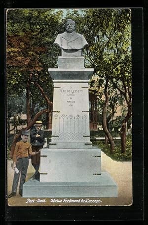 Bild des Verkufers fr Ansichtskarte Port-Said, Statue Ferdinand de Lesseps zum Verkauf von Bartko-Reher