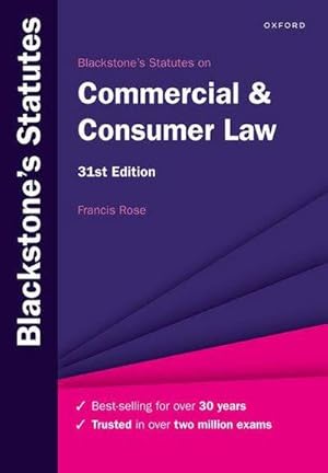 Bild des Verkufers fr Blackstone's Statutes on Commercial & Consumer Law zum Verkauf von AHA-BUCH GmbH