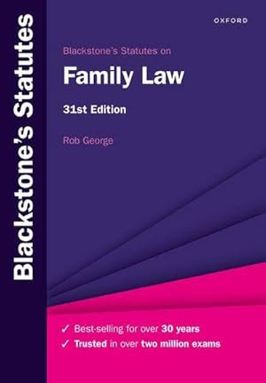 Bild des Verkufers fr Blackstone's Statutes on Family Law zum Verkauf von AHA-BUCH GmbH