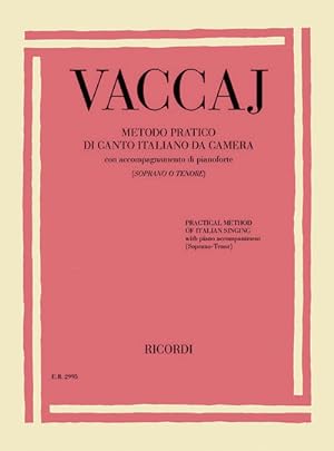 Bild des Verkufers fr Metodo pratico di canto italiano da camerafor high voice (soprano/tenor) and piano (it/en) zum Verkauf von Smartbuy