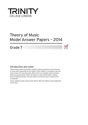 Imagen del vendedor de Trinity College London Music Theory Model Answers Papers (2014) Grade 7 a la venta por Smartbuy