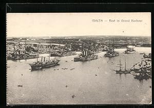 Ansichtskarte Malta, Fleet in Grand Harbour