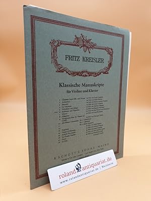 Sicilienne und Rigaudon im Stile Francois Francoeur für Violine und Klavier. Klassische Manuskrip...