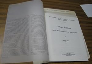 Seller image for Flugschrift Berliner Patrioten whrend der Franzosenzeit von 1806 bis 1808. R. Gaertners Verlagsbuchhandlung, Berlin 1896. Wissenschaftliche Beilage zum Jahresbericht der Dorotheenschule zu Berlin Ostern 1896 ( = Lieferung BE 01297 aus Berlin-Archiv hrsg. V. Hans-Werner Klnner und Helmut Brsch-Supan). for sale by Antiquariat Carl Wegner