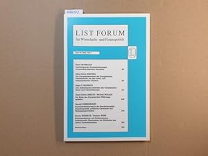 Bild des Verkufers fr List Forum, Band 20 (1991), Heft 3 : Intertemporale Herausforderungen wirtschftspolitischen Handelns zum Verkauf von Gebrauchtbcherlogistik  H.J. Lauterbach