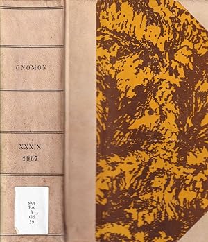 Seller image for Gnomon, volume XXXIX, 1967 Kritische zeitschrift fur die gesamte klassische altertumswissenschaft for sale by Biblioteca di Babele