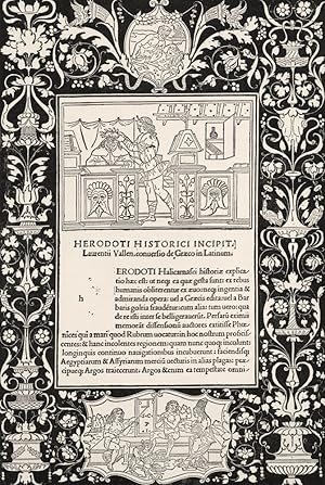 Facsimile of a page of Herodotus, printed at Venice by Giovanni and Gregorio de' Gregorii, 1494