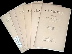 La Critica. Rivista di Letteratura, Storia e Filosofia. Anno XXI, Fascicoli I-II-III-IV-V-VI 1923