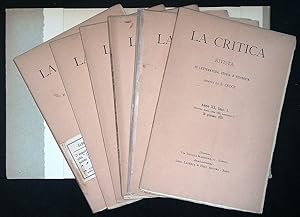 La Critica. Rivista di Letteratura, Storia e Filosofia. Anno XX, Fascicoli I-II-III-IV-V-VI 1922