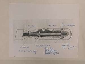 Diagram of the Hiroshima Atomic Bomb with handwritten explanation of its components by the Weapon...