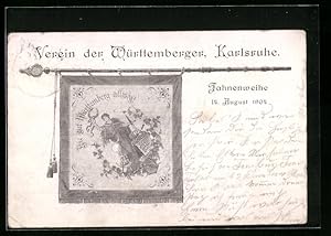 Seller image for Ansichtskarte Karlsruhe, Fahnenweihe des Vereins der Wrttemberger 1904 for sale by Bartko-Reher