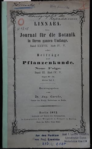 Monographiae der Rapateaceen. Sonderdruck aus Linnea, Journal für Botanik.