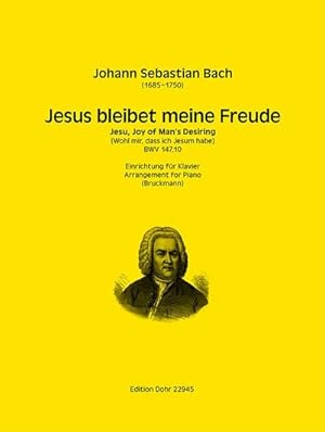 Bild des Verkufers fr Jesus bleibet meine Freude BWV147,10fr Klavier zum Verkauf von Smartbuy