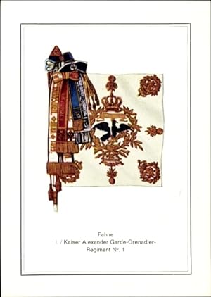 Ansichtskarte / Postkarte Fahne I. Kaiser Alexander Garde Grenadier Regiment Nr. 1