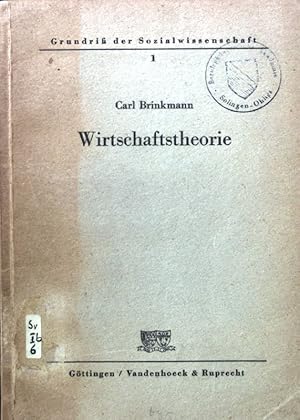 Seller image for Wirtschaftstheorie. Grundriss der Sozialwissenschaft ; Bd. 1 for sale by books4less (Versandantiquariat Petra Gros GmbH & Co. KG)