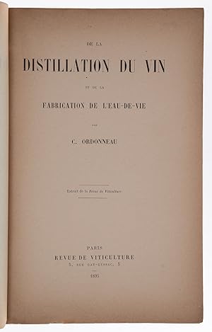 [Wine Interest]. De la Distillation du Vin et de la Fabrication de L'Eau-de-Vie Avec 31 Figures.