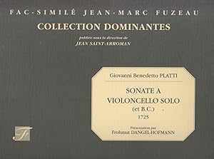 Bild des Verkufers fr Sonatas for Cello solo and Basso continuo (1725) - Facsimile Edition zum Verkauf von Hancock & Monks Music