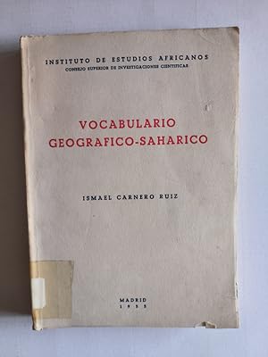 Imagen del vendedor de VOCABULARIO GEOGRFICO-SAHRICO. INSTITUTO DE ESTUDIOS AFRICANOS, 1955. a la venta por TraperaDeKlaus