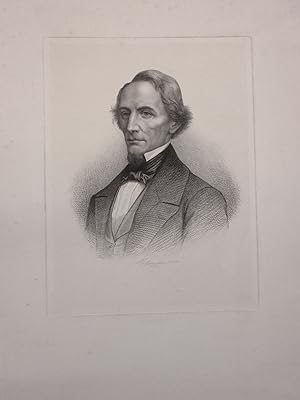 ENGRAVING ON PAPER OF JEFFERSON DAVIS, A BUST PORTRAIT FACING LEFT, WEARING A SUIT AND BOWTIE