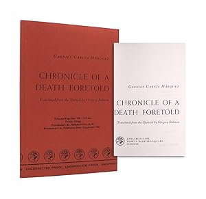 Imagen del vendedor de Chronicle of a Death Foretold [Uncorrected Proof] a la venta por The Old Mill Bookshop