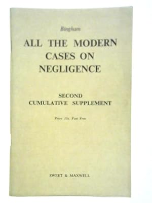 Bild des Verkufers fr All the Modern Cases on Negligence: Second Cumulative Supplement zum Verkauf von World of Rare Books