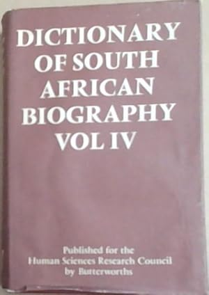 Seller image for Dictionary of South African Biography: Vol 4 for sale by Chapter 1