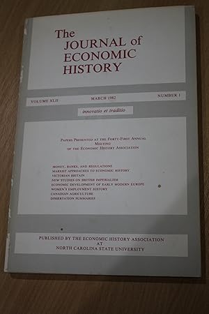 Seller image for The Journal of Economic History Vol XLII, number 1 for sale by Orb's Community Bookshop