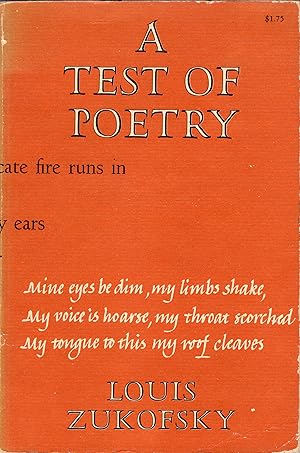 Imagen del vendedor de A Test of Poetry a la venta por A Cappella Books, Inc.