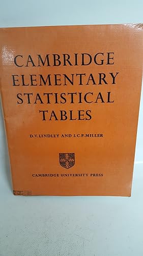 Imagen del vendedor de CAMBRIDGE ELEMENTARY STATISTICAL TABLES a la venta por Cambridge Rare Books