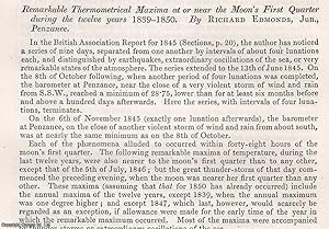 Imagen del vendedor de Remarkable Thermometrical Maxima at or near the Moon's First Quarter during the twelve years 1839 - 1850. An uncommon original article from the British Association for the Advancement of Science Report, 1850. a la venta por Cosmo Books