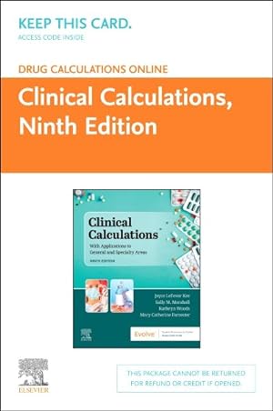 Seller image for Drug Calculations Online for Kee/Marshall - Clinical Calculations Access Card for sale by GreatBookPrices