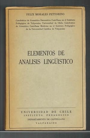 Elementos de análisis lingüístico. [RAREZA!].