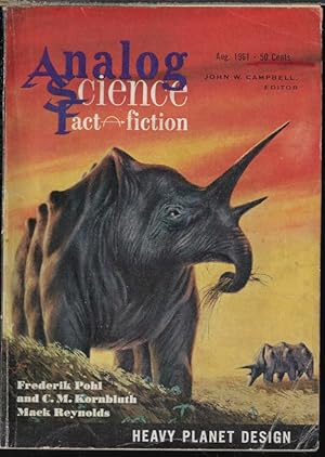 Imagen del vendedor de ANALOG Science Fact & Fiction: August, Aug. 1961 a la venta por Books from the Crypt