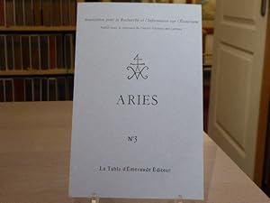 Bild des Verkufers fr ARIES - Association pour la Recherche et l'Information sur l'sotrisme - N3. zum Verkauf von Tir  Part