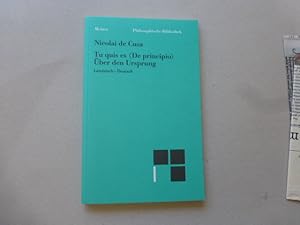 Tu quis es. Über den Ursprung. Lateinisch-Deutsch. Neu übersetzt, eingeleitet und mit Anmerkungen...